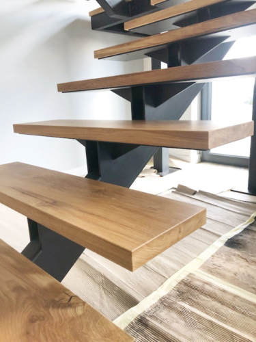 Designerskie schody metalowo drewniane - KIM Ogrodzenia Budzyń