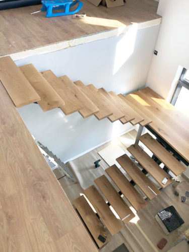 Designerskie schody metalowo drewniane - KIM Ogrodzenia Budzyń