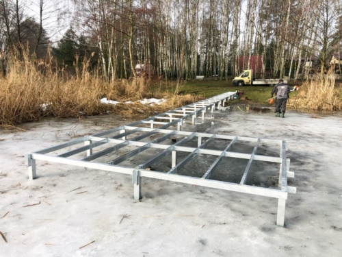 Pomost wędkarsko - rekreacyjny nad Jeziorem Margonińskim - KIM Ogrodzenia Budzyń, Chodzież, Piła, Poznań